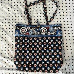 Vera Bradley Women's Tote – Black & Blue Leaf Print – NWT